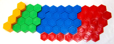 Math Manipulatives  Stackable Plastic Hexagram Set  54 Pieces 
