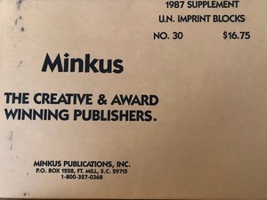 Minkus United Nations Imprint Blocks 1987 Supplement # 30