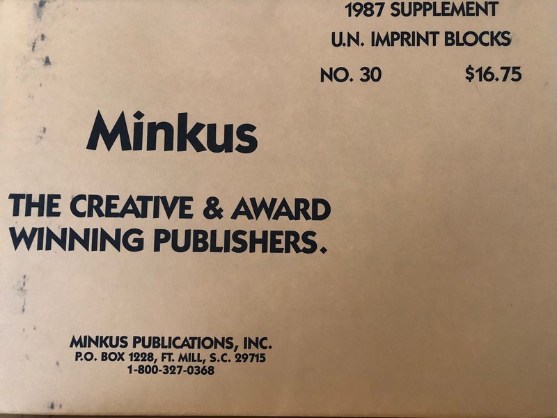 Minkus United Nations Imprint Blocks 1987 Supplement # 30