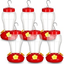 New Set 6 Plastic Hummingbird Hanging Feeders 16oz MAILED IN A BOX