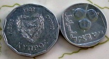 2COINS ISRAEL&CYPRUS UNC 210