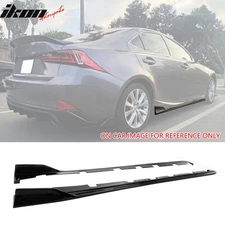 Fits 14-20 Lexus IS Sedan Artisan Style Side Skirts Extension Lip Gloss Black PP