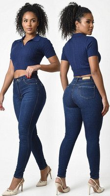 Jeans Colombianos Levanta Cola Push Up Skinny Pantalones De Mujer high waist