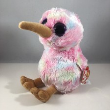 Ty Beanie Boos - KIWI the Tie Dyed Pink Bird 6" MWMTs Plush Stuffed Animal Toy