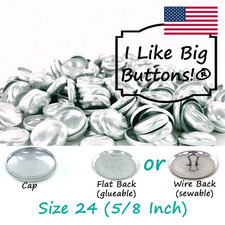 Cover Buttons Fabric Covered Buttons Size 24 5/8" Flat or Wire Back/Sewing Craft