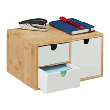 Schubladenbox bambus Schreibtisch Organizer M...