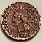 1880 Indian Head Cent JC1419 LIBERTY Visible Scarce Date