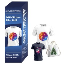 USA 13in x 328ft/33cm x 100m DTF Direct to Transfer Glitter Film Roll Cold Peel