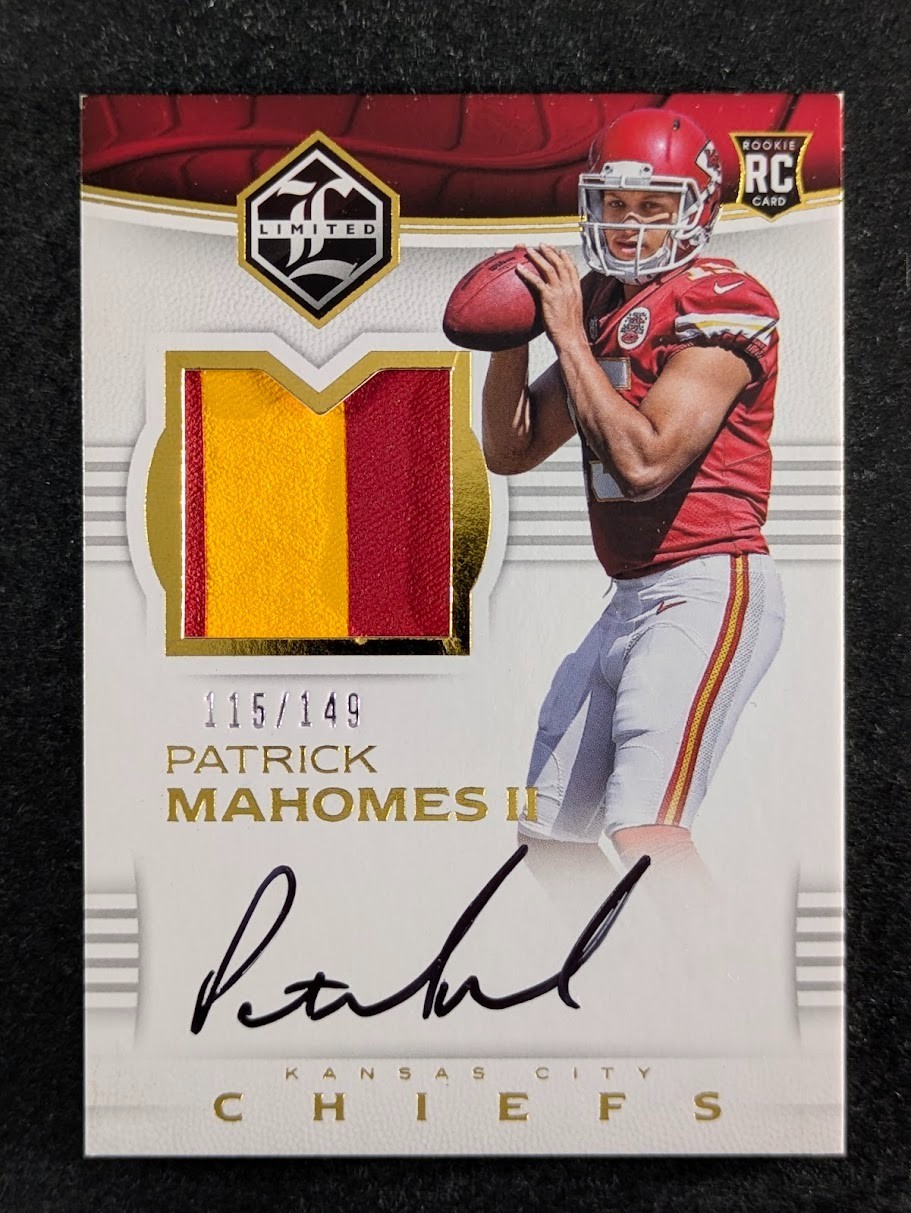 2017 Panini Limited PATRICK MAHOMES II 115/149 RC Patch On Card Auto SP #136