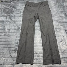 Express Gray Pinstripe Wide Leg Dress Pants Zipper Detail Trousers Womens 8
