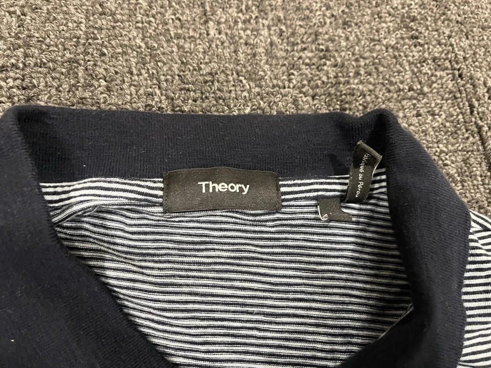 Camisa polo Theory para hombre talla grande a rayas manga corta Foto 3 de 4