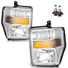 2008-2010 Ford Super Duty F250-F550 Headlights w/Bulbs Headlamp Assembly L R