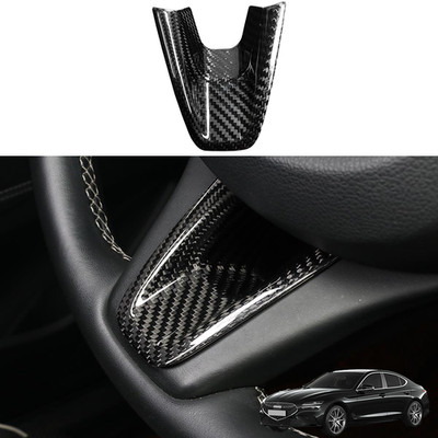 Echt Carbon Faser Lenkrad-Blende Untere Abdeckung Rahmen für Genesis G70 2019-26