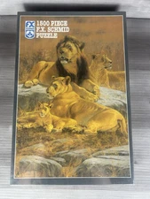 FX Schmid 1500 Piece Jigsaw Puzzle The Lion Kingdom 98400 Vintage 1995 Brand New