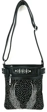 Wings Design Rhinestone Crossbody Purse Shoulder Sling Handbag