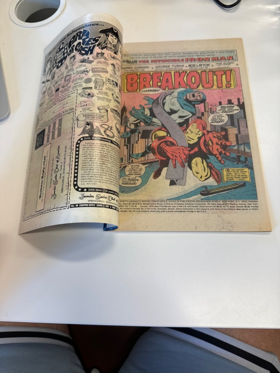 IRON MAN #91 (1976) BOB LAYTON INKS INTERIOR - 9.2 NEAR MINT