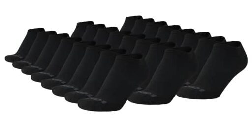 Men's Athletic Socks - Cushion Comfort No Show Socks (24 Pack) 6-12.5 Black