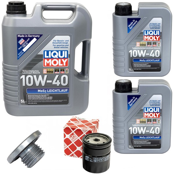 MotoröL Set 10W-40 Liqui Moly 7 Liter + ÖLfilter + Schraube FüR Opel Frontera B-image