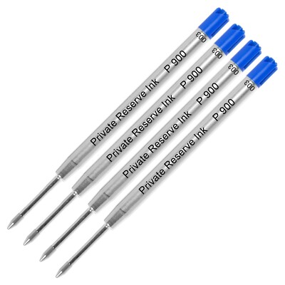 4 Pack, Private Reserve Ink Schmidt P900 Blue Medium Nib Parker Style Ballpoint