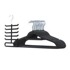 LIVIVO 50pc Velvet Hangers Black Non Slip Clothes Hangers