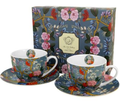 2 Tassen mit Untertasse William Kilburn Blue - 250ml Duo Porzellan Tassenset