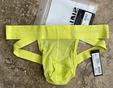 Men’s Size L C-in2 Jock Strap Scrimmage Ray Yellow Mesh