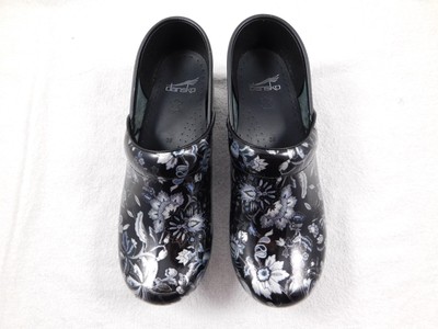 dansko floral metallic patent