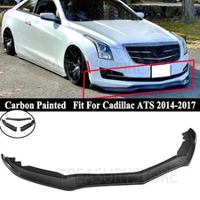 For Cadillac ATS 14-17 V Style Carbon Look Front Bumper Lip Splitter Spoiler Kit