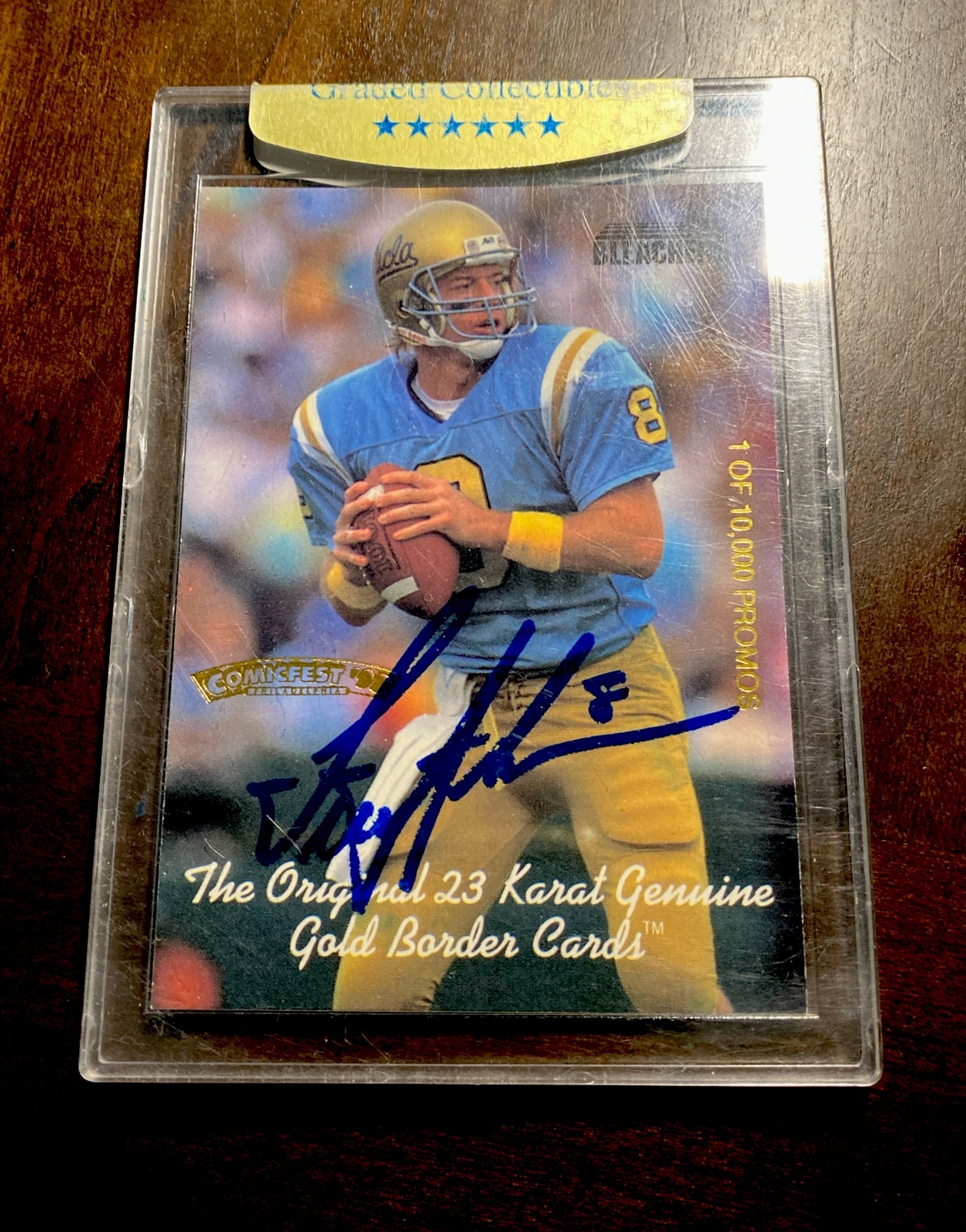 1992 Bleachers Troy Aikman Autographed 23 Karat Genuine Gold Border