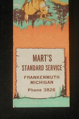 1940s Gas Mart's Standard Service Phone 3826 Deer Buck Frankenmuth MI Saginaw Co