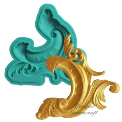 Sugarcraft Flower Silicone Mold Baroque Scroll Filigree Fondant Chocolate Mold