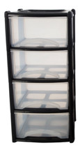 LARGE 3 & 4 PLASTIC DRAWERS -TOWER UNIT TROLLEY CHEST DRAWER SCHOOL OFFICE HOME