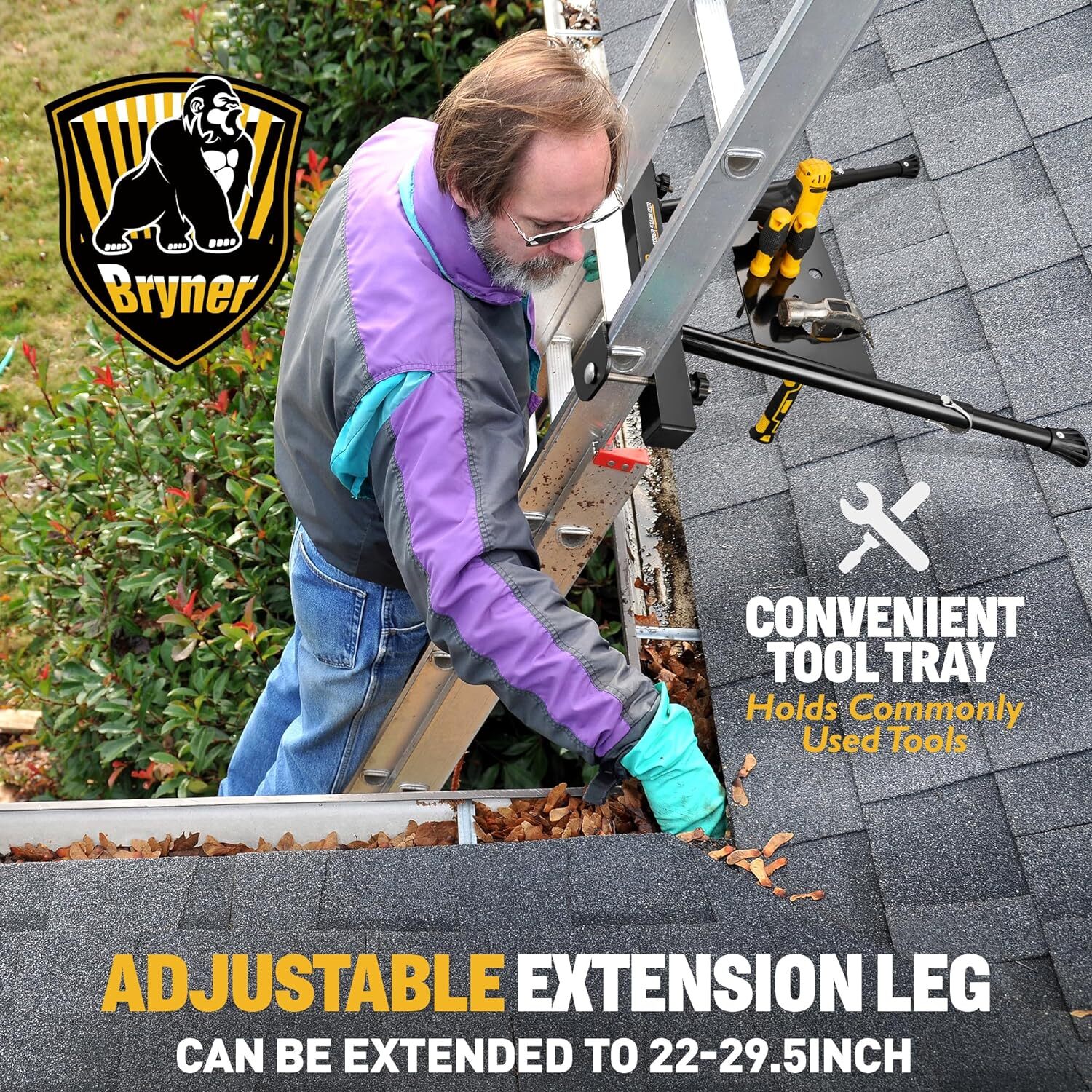 Ladder Stabilizer for Roof Gutter Ladder Standoff for Roof Wall Standoff 22-29.5