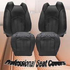 4PC For 2008-2012 GMC Acadia Front Both Side Perforated Leather Seat Cover Black