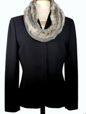 NWT Surell Infinity Loop Grey Scarf 100% Acrylic Faux Fur and Faux Wool