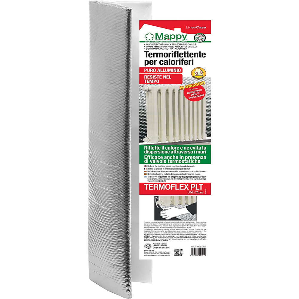Mappy PANNELLO TERMORIFLETTENTE ISOLANTE PER CALORIFERI e TERMOSIFONI cm. 70x100