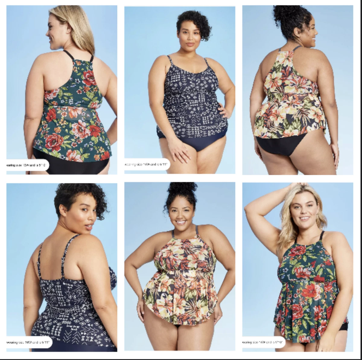 Kona Sol Women s Swim Tops High Neck Mesh Racerback Tankini Top Plus Size