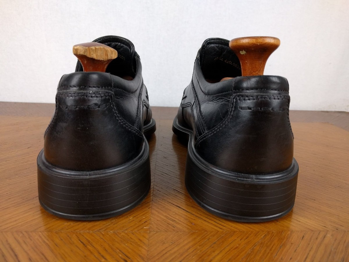 Ecco Mens Black Leather Classic Lace Up Oxford Business Casual Neutral 42 Elegan Ecco Soft Ecco Brown Ecco Black Leather Lace Up Mens Oxford  main image 4