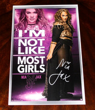 NIA JAX WWE DIVA SIGNED 11X17 I'M NOT LIKE MOST GIRLS POSTER!!!