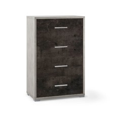 Mobile cassettiera 4 cassetti ossido nero cemento 71 x 41 x 110 cm ADB774CEONK