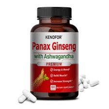 Korean Red Ginseng Supplement with Ashwagandha - The Perfect Combination 120Caps