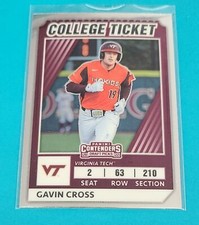 2022 Elite Extra Ed College Tickets Optic #CTO-2 Gavin Cross BASEBALL Card 9B