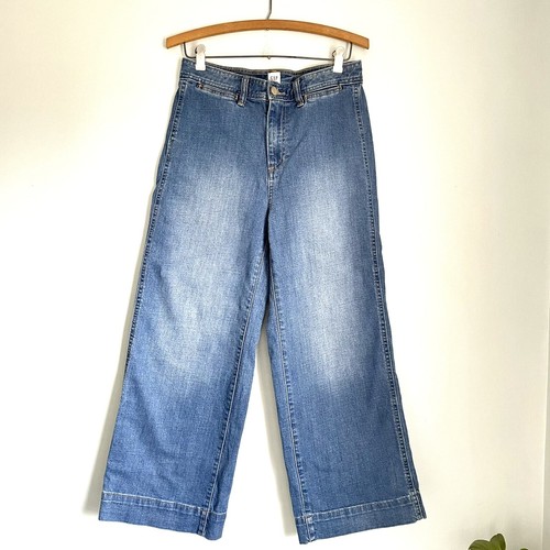 GAP High Rise Wide Leg Crop Jeans Women 