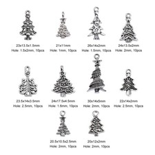 100x Tibetan Christmas Tree Charms Pendants for DIY Jewelry Making Accessories