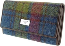 Glen Appin Harris Tweed 'Tiree' Purse in Multi Colour Tartan
