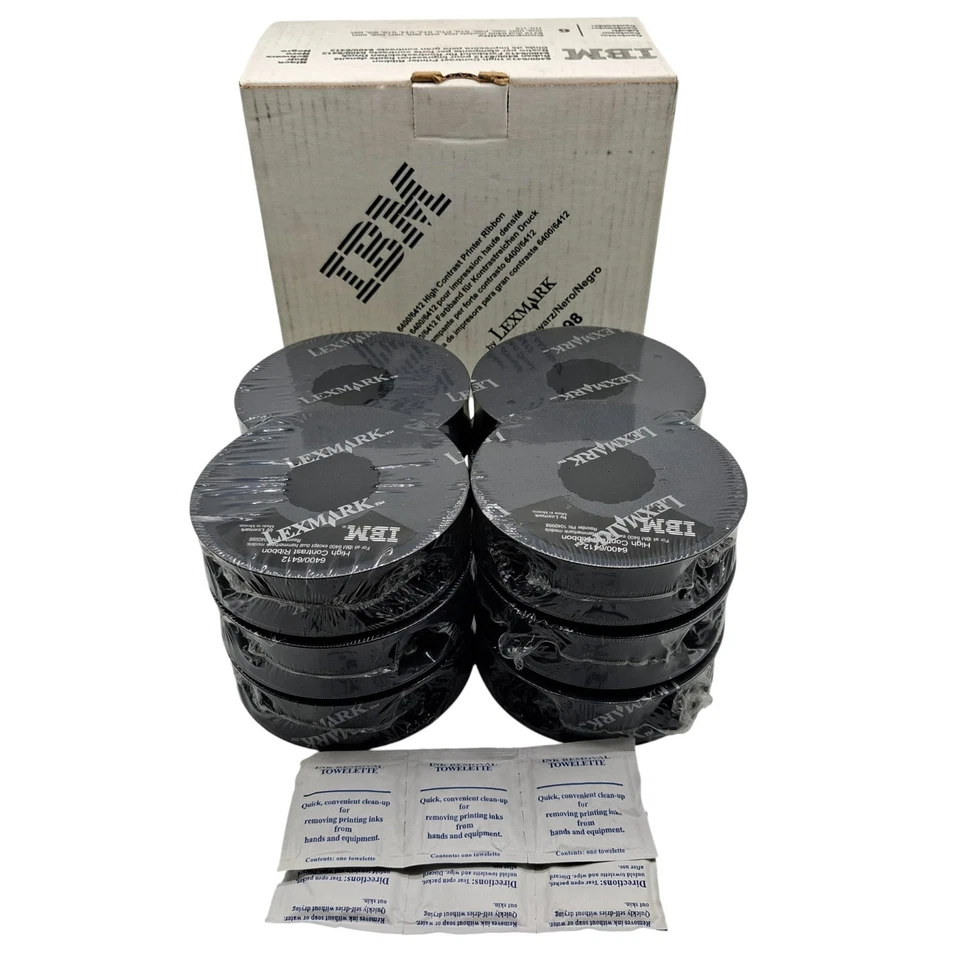 6x Lexmark IBM Black 6400-6412 High Contrast Printer Ribbons 1040998 Original - Image 2 of 4