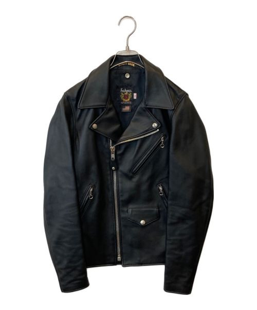 schott２２８ＵＳ　ＬＡＭＢＳＫＩＮ Schott 228US Black Lamb Leather Biker Jacket with Large