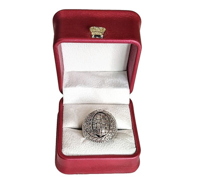 SARDA ARTISAN of BALI 925 STERLING SILVER w/18K  BOLD RING / EXCELLENT CONDITION