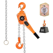 VEVOR Manual Lever Chain Hoist 3T 6600lbs 10ft Lift Alloy Steel for Warehouse