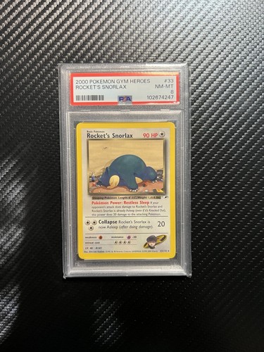 Rocket's Snorlax (Unlimited) graded PSA 8 for sale on eBay